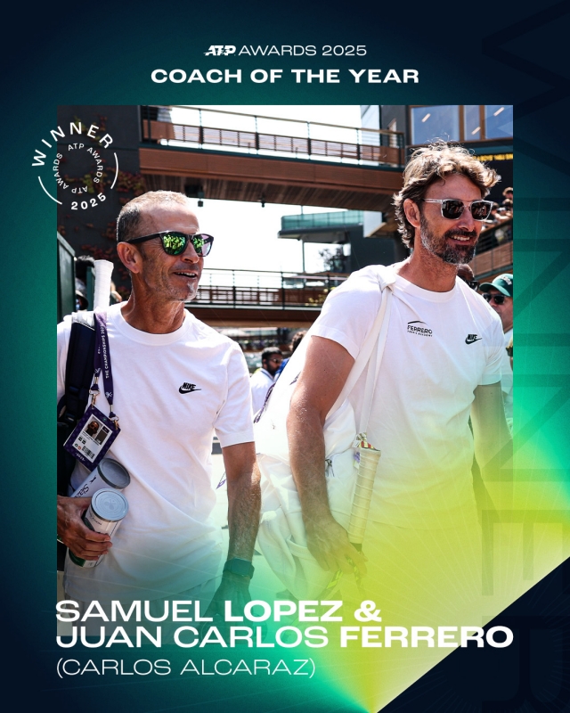 Треньорите на Алкарас взеха приза за №1 през 2025 г. на ATP