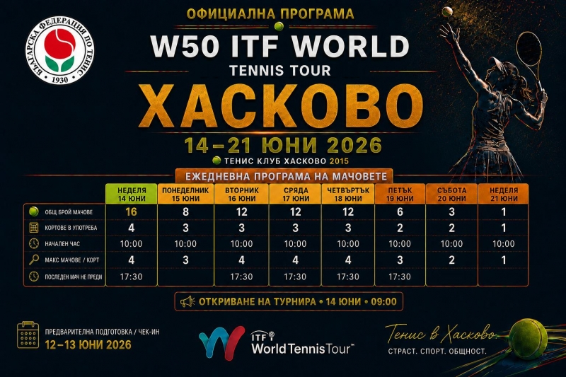 Тържествено откриване на турнира за жени W50 в Хасково в неделя