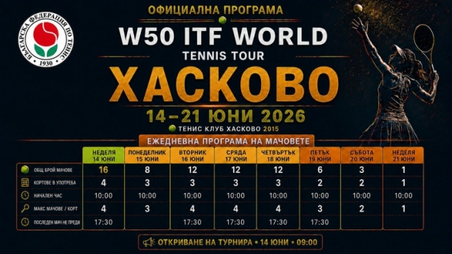 Тържествено откриване на турнира за жени W50 в Хасково в неделя