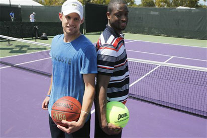 Родик и Дуейн Уейд премериха сили на тенис и баскетбол (+ видео и снимки)