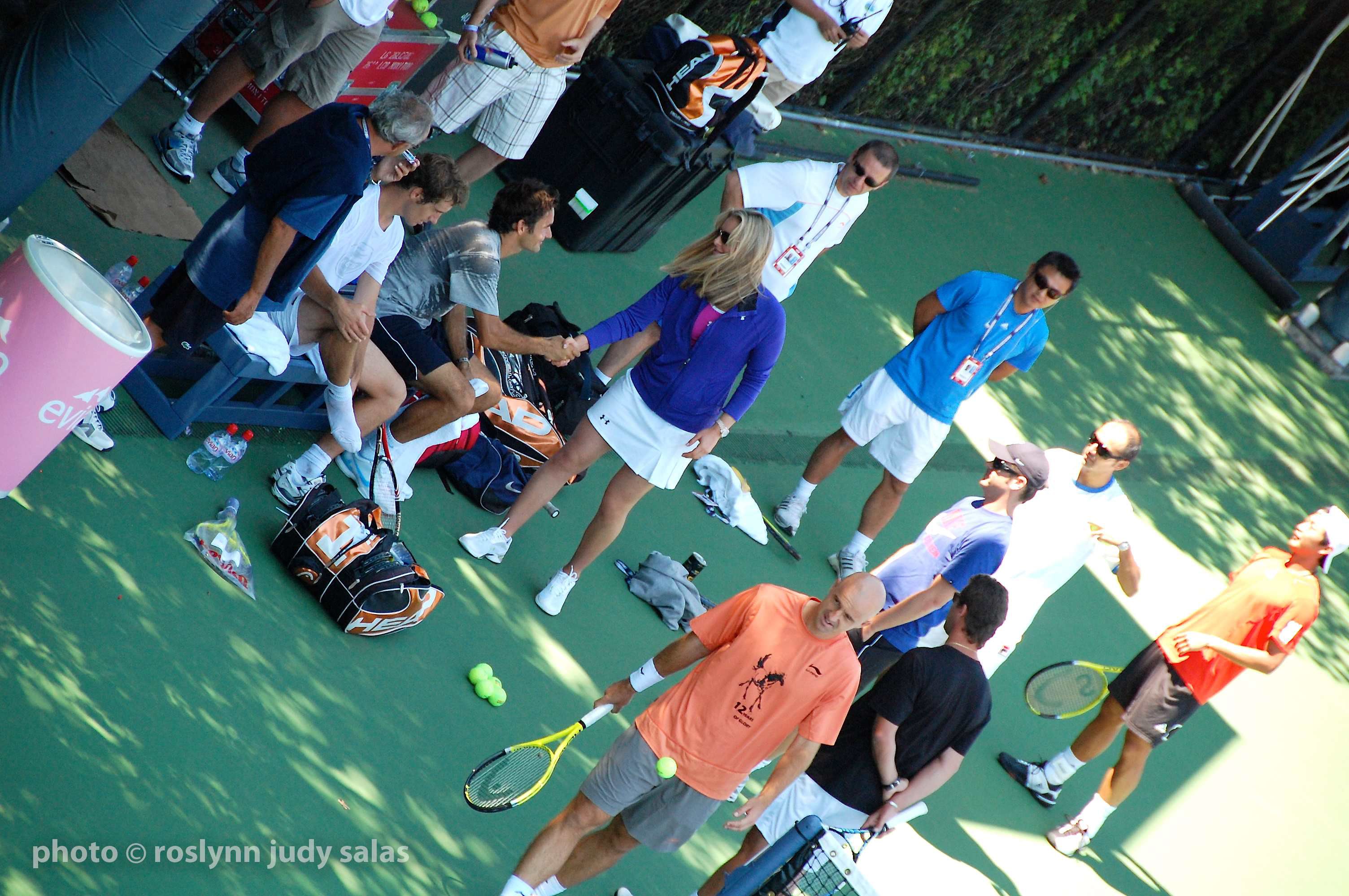 Федерер тренира с Гаске и ... Линдзи Вон (снимки)
