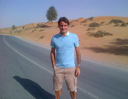 Федерер се разходи из пустинята в Дубай